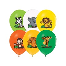 Balonevi Balon 4+1 Safari Baskılı 12" 8 Li Çok Renkli
