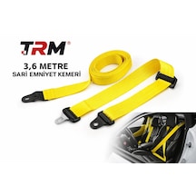 Trm 3,6 Metre Sarı Emniyet Kemeri Üniversal Oto Kemer Seti