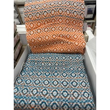 Sesli Comfort Turuncu Turkuaz Skoç Pamuk Örme Battaniye 200x220 Çift Kişilik Battal Diğer