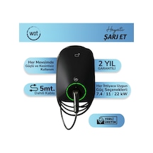 WAT Mobilite WAT Home 22 kW Güç 5mt. Dahili Kablo & Ip55, Ik10- Koruma Seviyeli Ev Şarj Cihazı