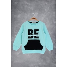 Toontoy Kız Çocuk Be Yourself Baskılı Sweatshirt Su Yeşili