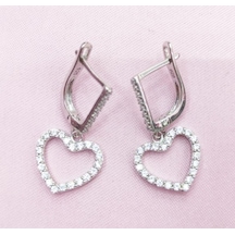 Oriental Kuyumculuk Jewellery Kalp Küpe Gümüş