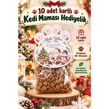 Pati Kartlı Yılbaşı Hediyelik Kedi Maması - 10 Adet - Yılbaşı Konsept Hediye