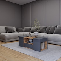 Lila Orta Sehpa 3'lü Takım Zigonlu 100 Cm Atlantik Çam - Antrasit