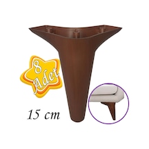 8 Adet Zelve 15 Cm Ceviz Ahşap Desenli Lüx Mobilya Kanepe Sehpa Ünite Koltuk Ayağı Baza Ayak