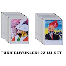 35X50 Cm23 Lü Türk Büyükleri Seti - Panosu - Köşesi