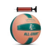 All Court Voleybol Topu Pompa Dahil Set Kauçuk Dikişsiz Yekpare Üretim İç Dış Mekan No:5 Açık Gri