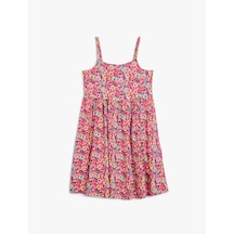 Koton Elbise İnce Askılı Çiçek Desenli Pembe Desenli 4skg80207aw Pembe Desenli Pembe