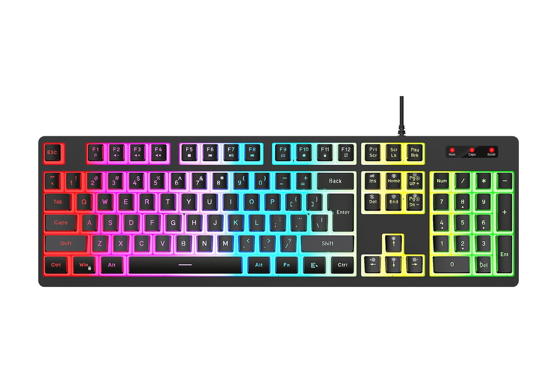 Sones Hxsj L200 Kablolu Rgb Arkadan Aydınlatmalı Klavye 104 Pudding Tuş Başlığı