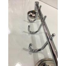 Saray Banyo Paslanmaz Krom 3'Lü Bornozluk Çok Renkli