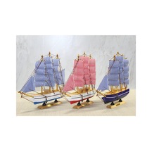 4 Adet Ahşap Gemi Dekoratif Denizci Maketi, Masaüstü Ve Raf İçin Model, 30x28 Cm, Wooden Ship, Nautical 2