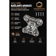 Açılı T Köşe Bağlantı Aparatı Şeffaf Kelebek Çektirme 40 Adet Vida Dahil Mobilya Sabitleyici Çoklu Renk