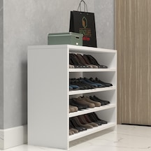 Kenzlife Ayakkabılık Konevi Mat Beyaz Suntalam 065 080 30 Onaltı Çift Ayakkabı Kapasitesi Arkalıksız Beyaz