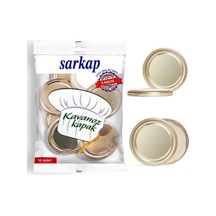 Sarkap Hijyenik Paketli 10 Adet Kavanoz Kapağı - Gold - 82 Mm Çok Renkli