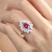 Mia Vento Effective Diamond İstanbul İhtişamı Sentetik Yakut Taşlı Gümüş Yüzük