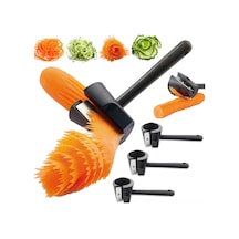 Neevoyu Sebze Meyve Spiral Kesici, Dilimleyici Ve Soyucu Aleti Seti 3 Parça - Zarf, İncik Ve Düzenli Kesimler İçin Mutfak Aracı Siyah