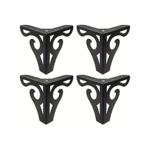 Hightower Siyah 4 Adet Minimalist Mobilya Ayakları, Ayarlanabilir Dayanıklı Metal Bacaklar Siyah