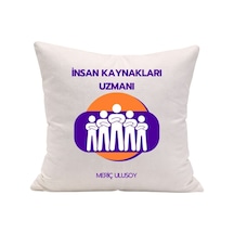 İnsan Kaynakları Uzmanına Özel İsim Yazılı Mesleki Dekoratif Yastık Kılıfı Çok Renkli
