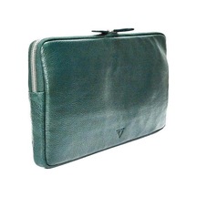 Rich Smith Gerçek Deri Laptop Askılı Clutch Çanta / 6218 Yeşil Arsel Parlak Siyah