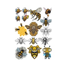 Arılar Sticker Set 6 15 Parça Telefon, Tablet, Defter, Laptop Sticker