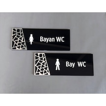 Black Silver Pattern Seri Wc Yönlendirme Seti