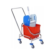 Karex Tek Kovalı Plastik Presli Temizlik Arabası