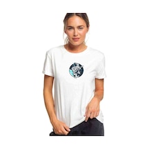 Astronaut Guitar Baskılı Beyaz Kadın Tshirt