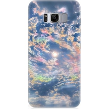 Samsung Galaxy S8 Edge Uyumlu Renkli Bulutlar Desenli Silikon Kılıf
