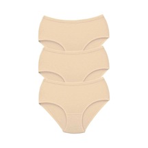 Biçomi 3 Adet Tutku Kadın Yüksek Bel Bato Kalın Lastik Külot Ten Çok Renkli