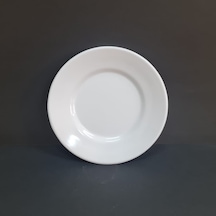 6 Adet Standart Çizgi Melamin Tatlı & Yemek Servis Tabağı 17 Cm - Beyaz Beyaz
