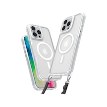 Apple iPhone Uyumlu 16 Pro Max Kılıf Enka Magsafe Silikon Kılıf - Şeffaf Bz8683140828431