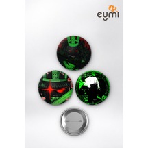 Roblox 1x1x1x1 Forsaken King Kral Çanta Süsü Rozet İğneli Buton Rozet Seti 58 Mm 3'lü Çok Renkli