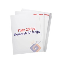 1 Den 250 Ye Numaralı A4 Fotokopi Kağıdı