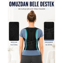Dik Duruş Korsesi Fileli Sırt Ve Bel Destekli Ayarlanabilir Omuz Destek Korsesi