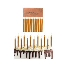 Petekoğlu%100 Doğal Sarı Balmumu Küçük Doğum Günü Ve Pasta Mumu 12'li 6.5 Cm El Yapımı Enerji Sınıfı A 10c