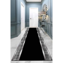 Siyah Silver Kaymaz Çerçeveli Özel Ölçü Rulo Yolluk Ar994n11 Siyah - Silver
