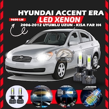 Hyundai Accent Era 2006-2012 Uzun-kısa Far Uyumlu Şimşek Etkili Led Xenon Pro Series H4