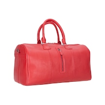 Bloominbag Bloomvoyager Roma Rouge Hakiki Deri Duffle Unisex Seyahat & Hafta Sonu Çantası Kırmızı