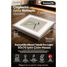 Pro-light 50x70 Işıklı Çizim Masası Led Lightbox Mimari Teknik Çizim Sehpası Ekru