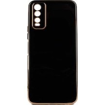 Teknomoda Vivo Y20s Kılıf Kenarları Gold Kamera Korumalı Renkli Pastel Silikon