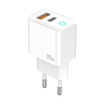 Blue Moon Pd 30watt Hızlı Şarj Aleti, A + C Girişli, Beyaz