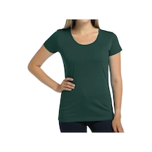 Bant Giyim - Açık Bisiklet Yaka Yeşil Kadın Tişört T-Shirt