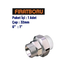Fırat Dış Dişli Oynar Başlıklı Rakor 32mm, 1'', 1 Adet, 7b66032191