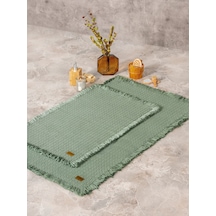 Cotton Box Bath Rug Set Yeşil 75x125 60x90 Yeşil
