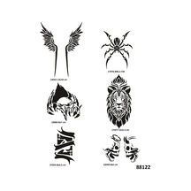 Airbrush Tattoo Hırçın Tasarımlar Geçici Dövme Şablonu Kına Kalıbı Sadece Desen 6'lı