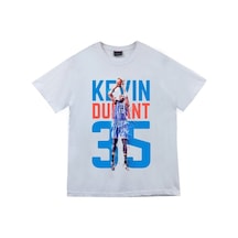 Stoned&Fame Kevin Durant Baskılı Unisex %100 Pamuk Beyaz T-shirt Beyaz