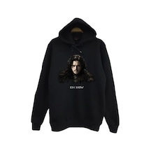 Game Of Thrones Baskılı Kapüşonlu Sweatshirt Siyah