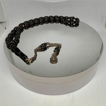 Tesbih Tsbh0188hk 925 Ayar Gümüş Püsküllü Gümüş İşlemeli Beyzi Kesim Erzurum Oltu Tesbih