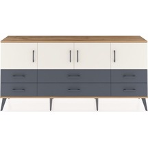 Arges Konsol 3 Raflı 6 Çekmeceli 4 Kapaklı 176x30x83 Çam-aytaşı/antrasit Aytaşı/antrasit