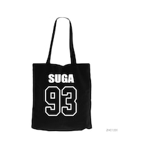Bts Suga 93 Siyah Kanvas Bez Çanta